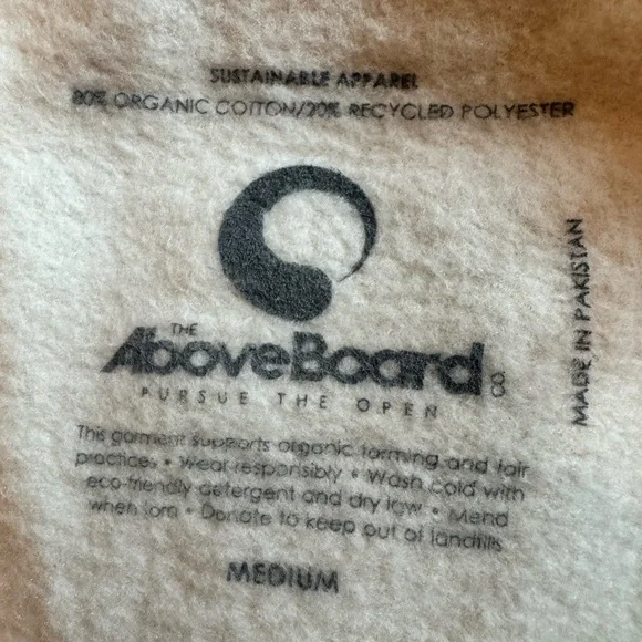 Organic Cotton Blend Women’s Hoodie Zip Up Cream AboveBoard NWT - Picture 4 of 8